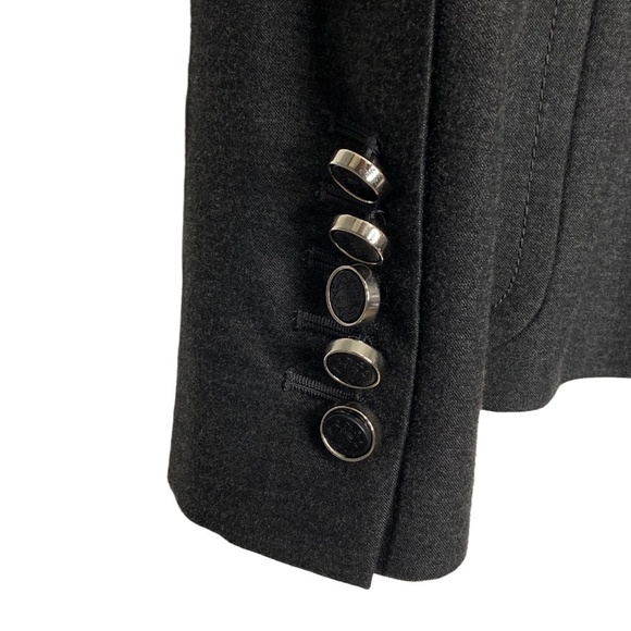 ZARA WOMAN Gray Structured Tailored Blazer Corpcore Dark Academia Office Siren S - Picture 14 of 15